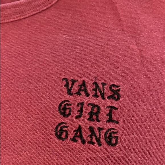 Vans Girl Gang T-Shirt Girls Youth M Red Cropped Short Sleeve Tee School Casual - Picture 3 of 7